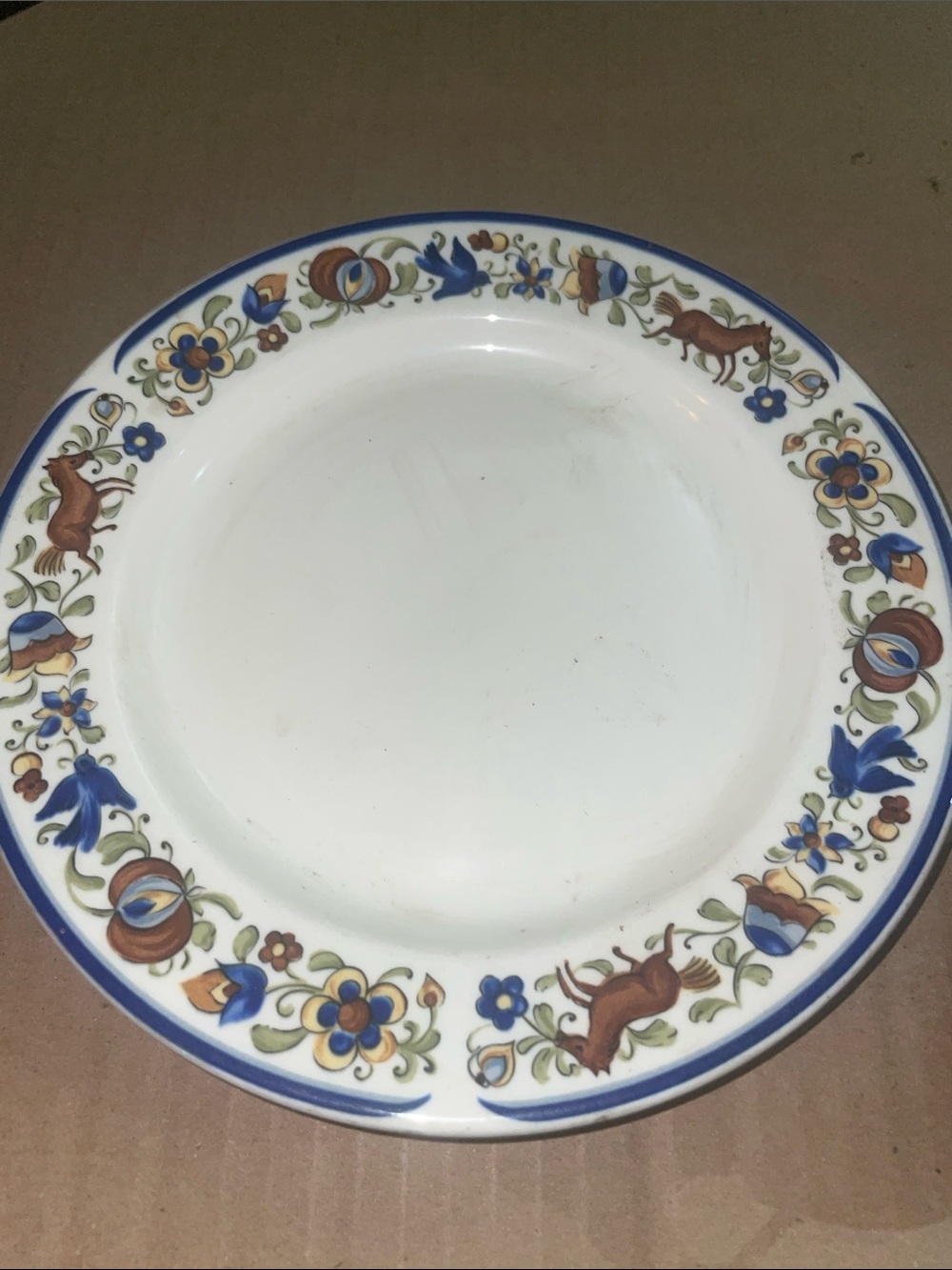 Decorative Floral & Animal Rim salad plate